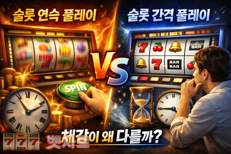 같은 슬롯을 연속 플레이할 때와 간격을 두고 플레이할 때의 차이