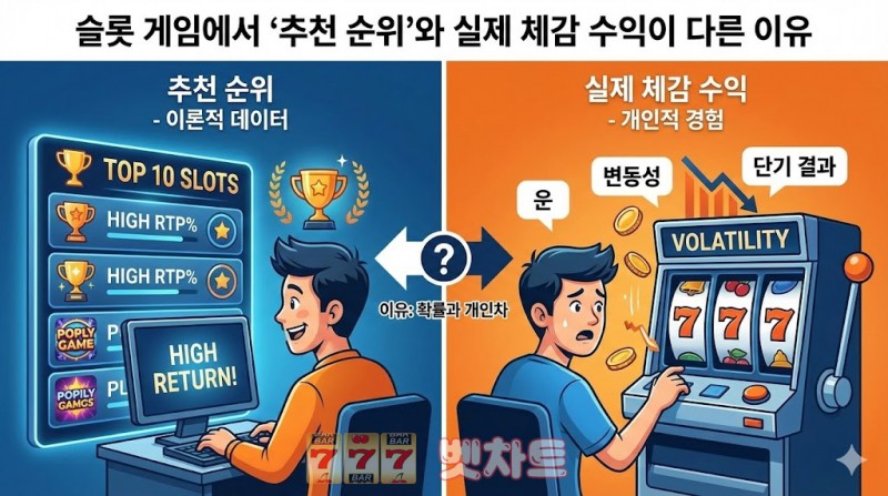 슬롯 게임에서 ‘추천 순위’와 실제 체감 수익이 다른 이유