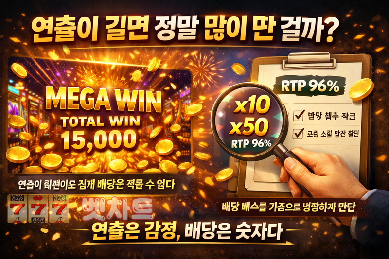 슬롯에서 당첨 연출 길이와 실제 배당 규모의 상관관계