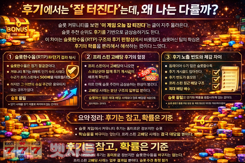 슬롯 게임에서 커뮤니티 후기와 실제 플레이 체감이 다른 이유 분석
