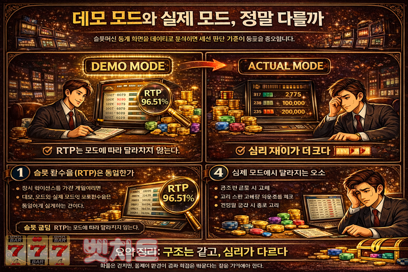 슬롯 게임에서 데모 모드와 실제 모드의 구조적 차이 정리