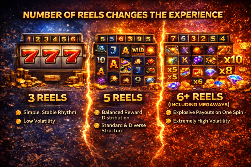 슬롯 게임의 릴 개수(3릴·5릴·6릴 이상)에 따른 체감 구조 차이