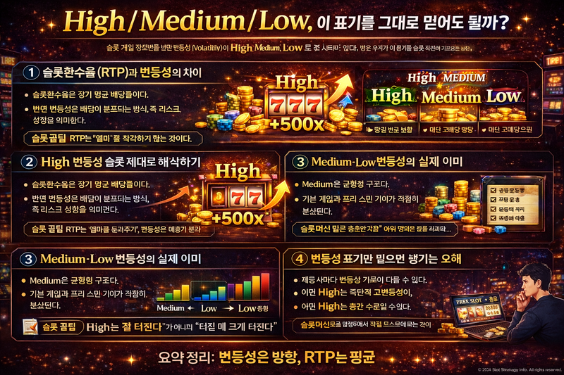슬롯 게임 내 변동성 표기(High/Medium/Low)를 실제로 해석하는 방법