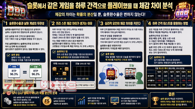 슬롯에서 같은 게임을 하루 간격으로 플레이했을 때 체감 차이 분석