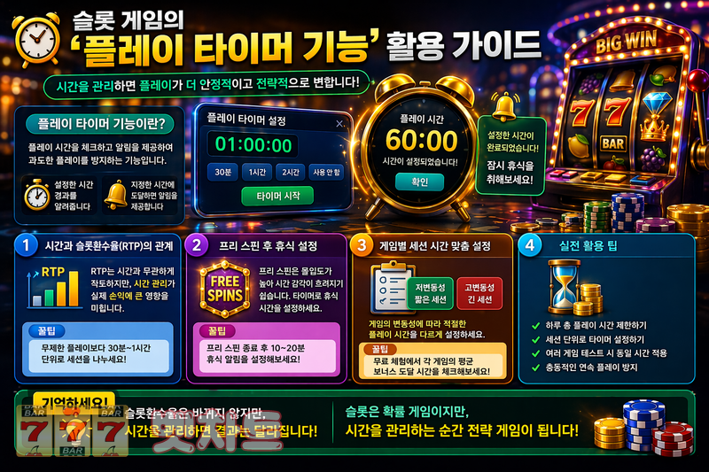 슬롯 게임의 ‘플레이 타이머 기능’ 활용 가이드