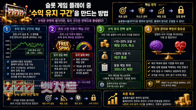 슬롯 게임 플레이 중 ‘수익 유지 구간’을 만드는 방법