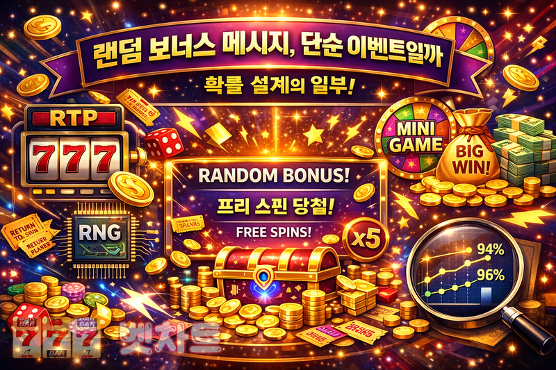 슬롯에서 ‘랜덤 보너스 지급 메시지’의 구조적 의미 해석