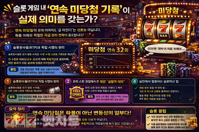 슬롯 게임 내 ‘연속 미당첨 기록’이 실제 의미를 갖는가?