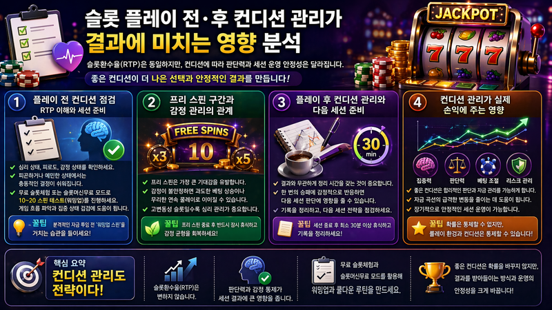 슬롯 플레이 전·후 컨디션 관리가 결과에 미치는 영향 분석