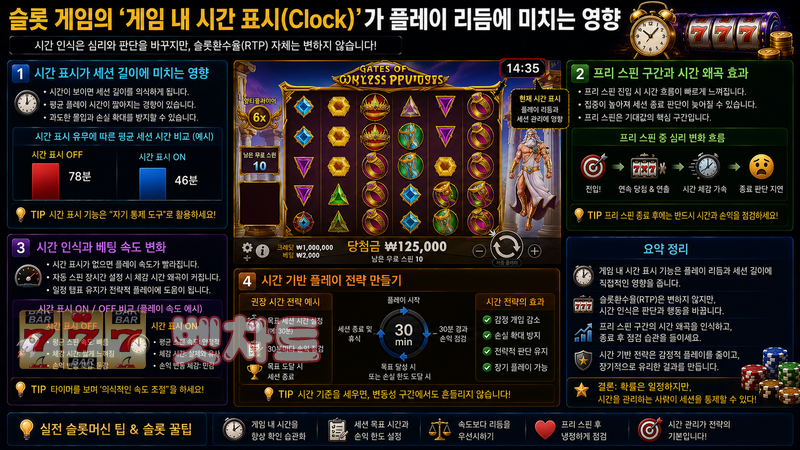 슬롯 게임의 ‘게임 내 시간 표시(Clock)’가 플레이 리듬에 미치는 영향