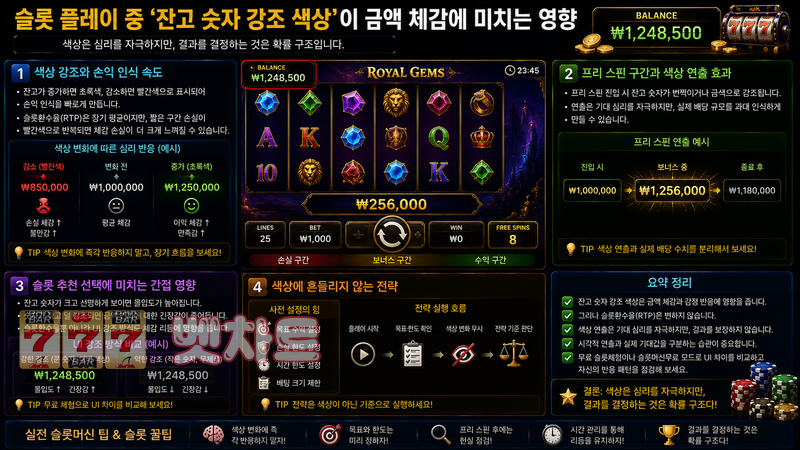 슬롯 플레이 중 ‘잔고 숫자 강조 색상’이 금액 체감에 미치는 영향