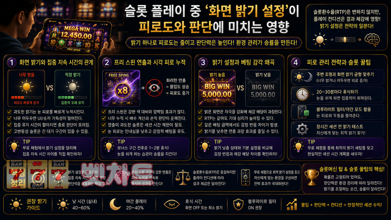 슬롯 플레이 중 ‘화면 밝기 설정’이 피로도와 판단에 미치는 영향