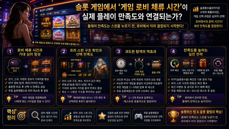 슬롯 게임에서 ‘게임 로비 체류 시간’이 실제 플레이 만족도와 연결되는가?