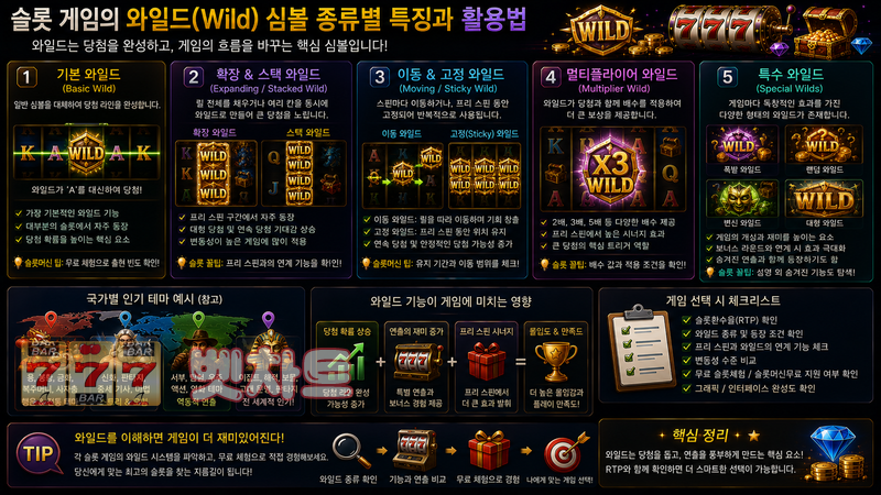 슬롯 게임의 와일드(Wild) 심볼 종류별 특징과 활용법