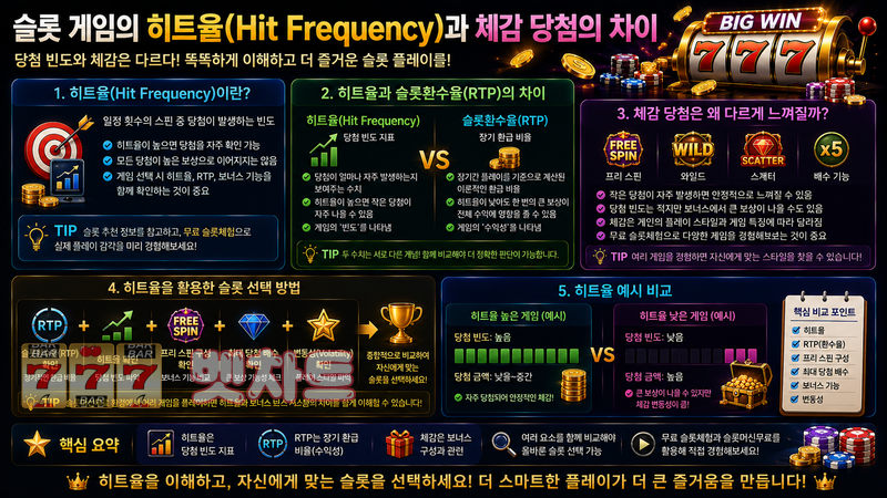 슬롯 게임의 히트율(Hit Frequency)과 체감 당첨의 차이
