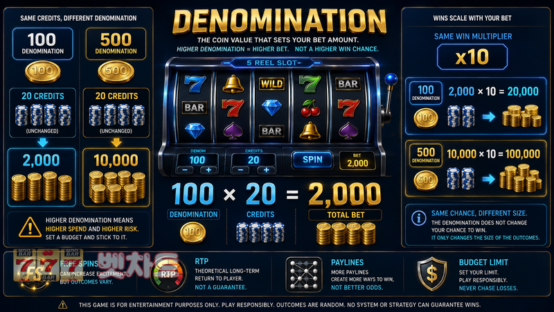 슬롯의 데노미네이션(Denomination)은 베팅 금액 계산에 어떤 영향을 줄까?