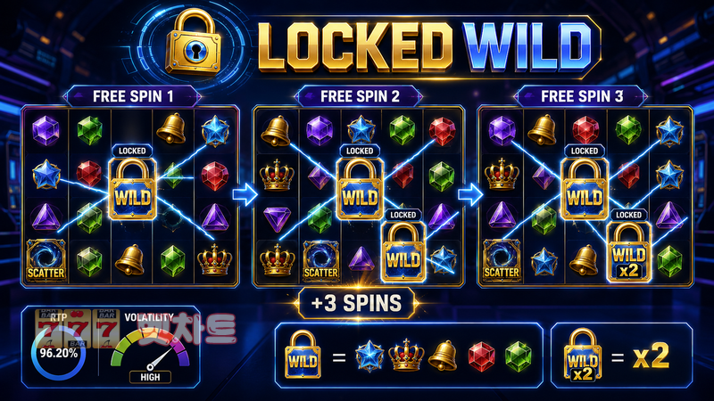 슬롯의 잠금 와일드(Locked Wild)는 프리 스핀에서 어떻게 활용될까?
