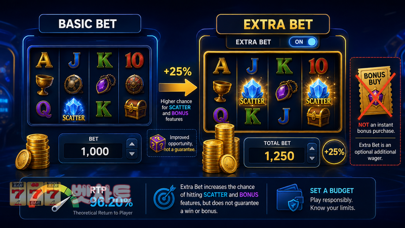 슬롯의 엑스트라 베트(Extra Bet) 기능은 기본 베팅과 무엇이 다를까?