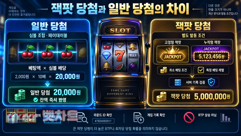 슬롯 게임에서 잭팟 당첨금과 일반 당첨금은 어떻게 구분될까?