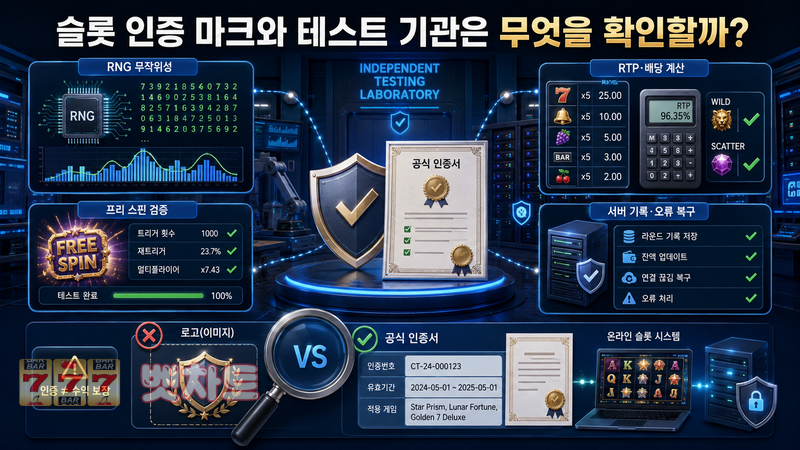 슬롯 게임 제공사의 인증 마크와 테스트 기관은 무엇을 확인할까?