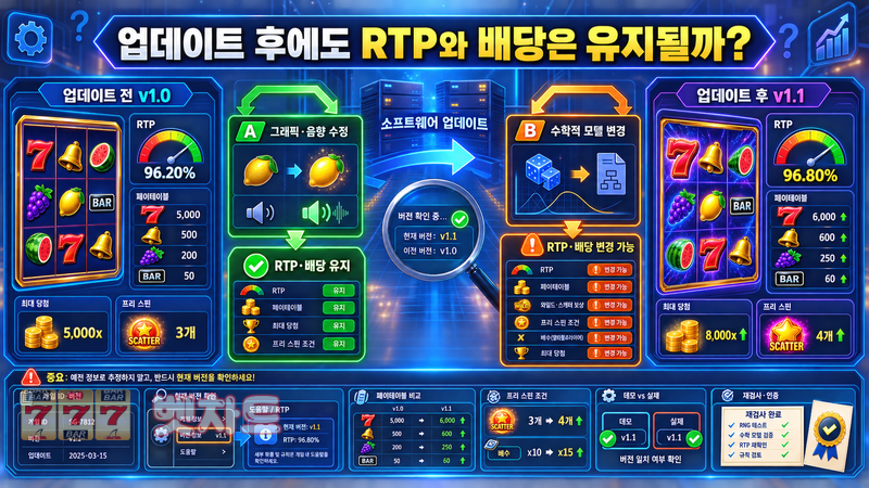 슬롯 게임은 업데이트 후에도 기존 RTP와 배당 구조가 유지될까?