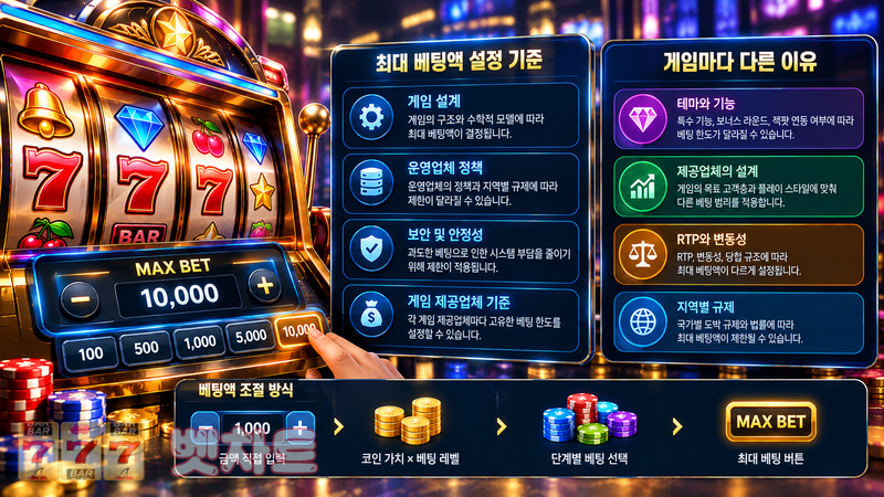 슬롯 게임의 최대 베팅액은 어떤 기준으로 설정되며 게임마다 다른 이유는 무엇일까?