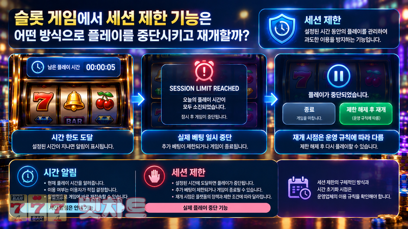 슬롯 게임에서 세션 제한 기능은 어떤 방식으로 플레이를 중단시키고 재개할까?