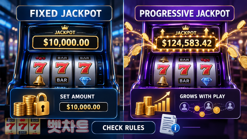 슬롯의 고정 잭팟(Fixed Jackpot)과 누적 잭팟은 어떻게 다를까?