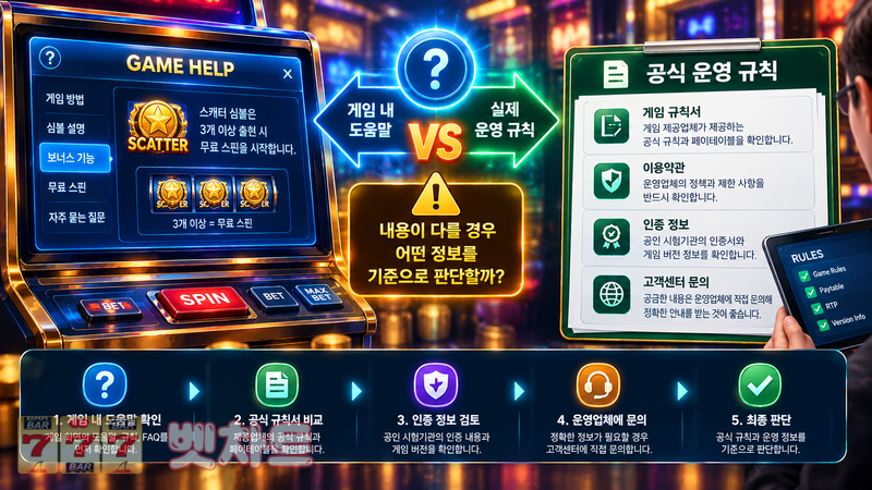 슬롯 게임의 게임 내 도움말과 실제 운영 규칙이 다를 때 어떤 정보를 기준으로 판단해야 할까?